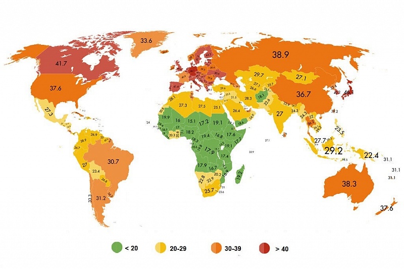 Монголия занимает 126-е место в списке стран по среднему возрасту населения